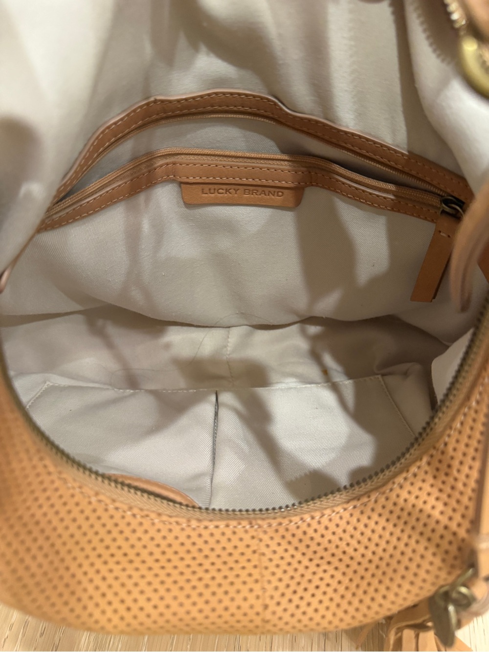 Lucky Brand Two-Piece Leather Tote & Hobo Bag Bundle - Rust and Tan - Picture 6 of 14